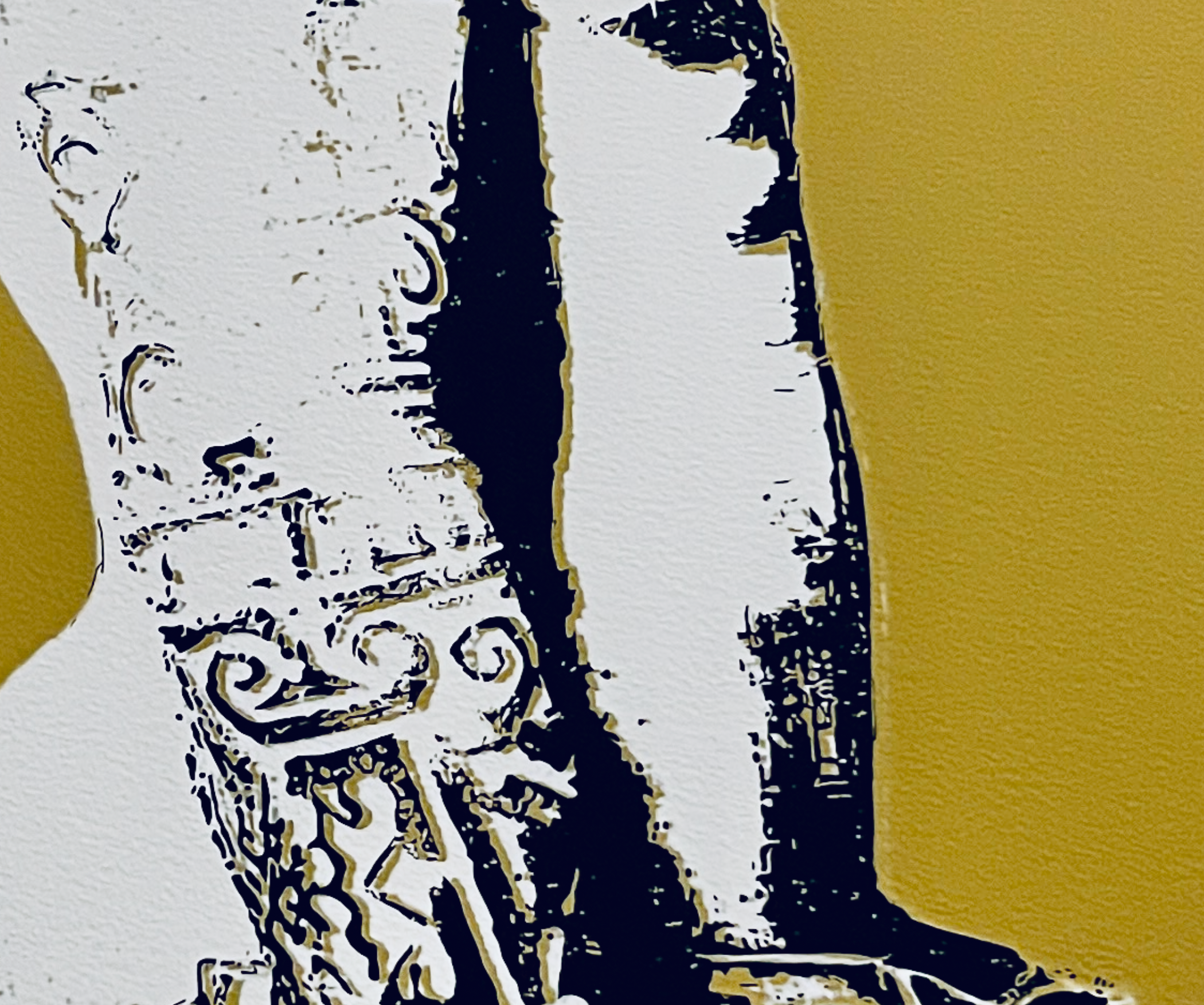 Fine Art Print “Nachklang” – Linocut Portrait, Modern Minimalist Wall Art