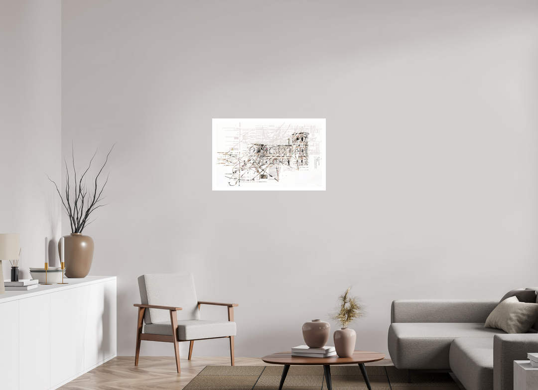 82,3 x 50 cm, Hahnemühle William Turner Porta Nigra Abstrakt