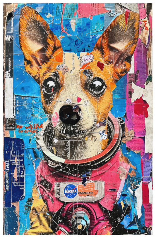 Main image Allein im Orbit – Hommage an Laika Fine Art Archiv-Print nach originaler Collage