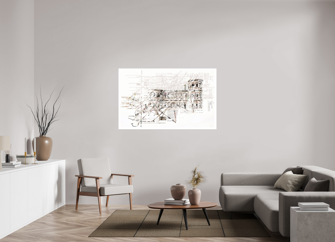 148,1 x 90 cm, Hahnemühle William Turner Porta Nigra Abstrakt