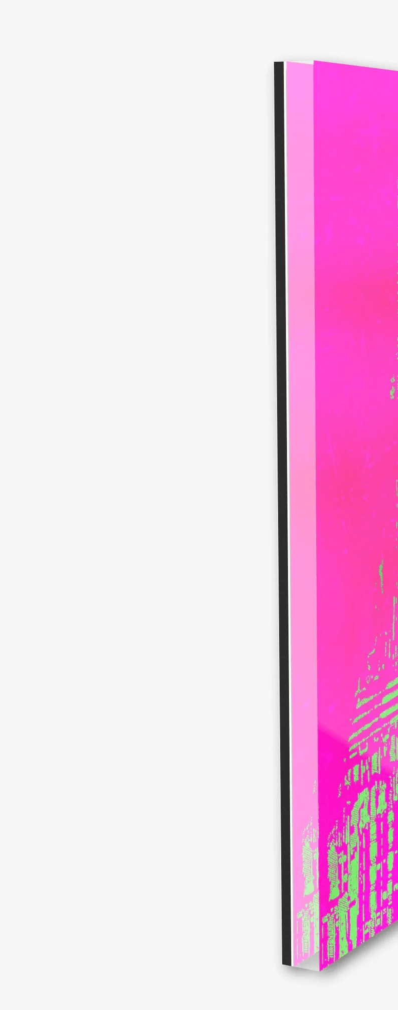 Echter Fotoabzug hinter Acrylglas, Ansicht auf das New Yorker Empire State Building in hochwertiger Druckqualität - ein absolutes Highlight für New York Fans! Farbe trendiges Pink, vom Künstler signiert und Zertifiziert, in 6 Größen