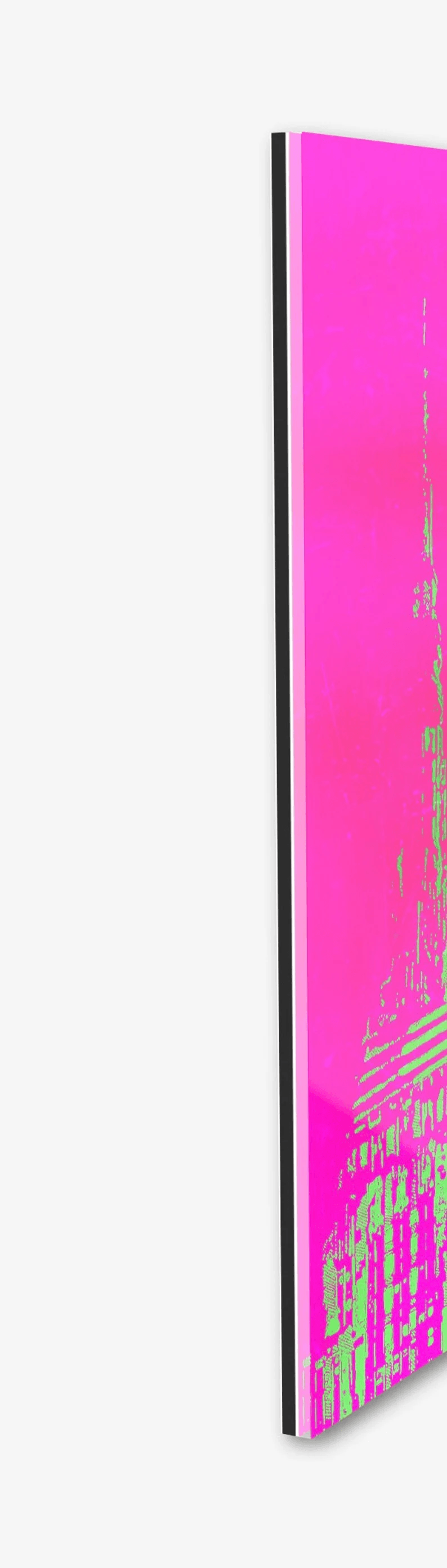 Echter Fotoabzug hinter Acrylglas, Ansicht auf das New Yorker Empire State Building in hochwertiger Druckqualität - ein absolutes Highlight für New York Fans! Farbe trendiges Pink, vom Künstler signiert und Zertifiziert, in 6 Größen