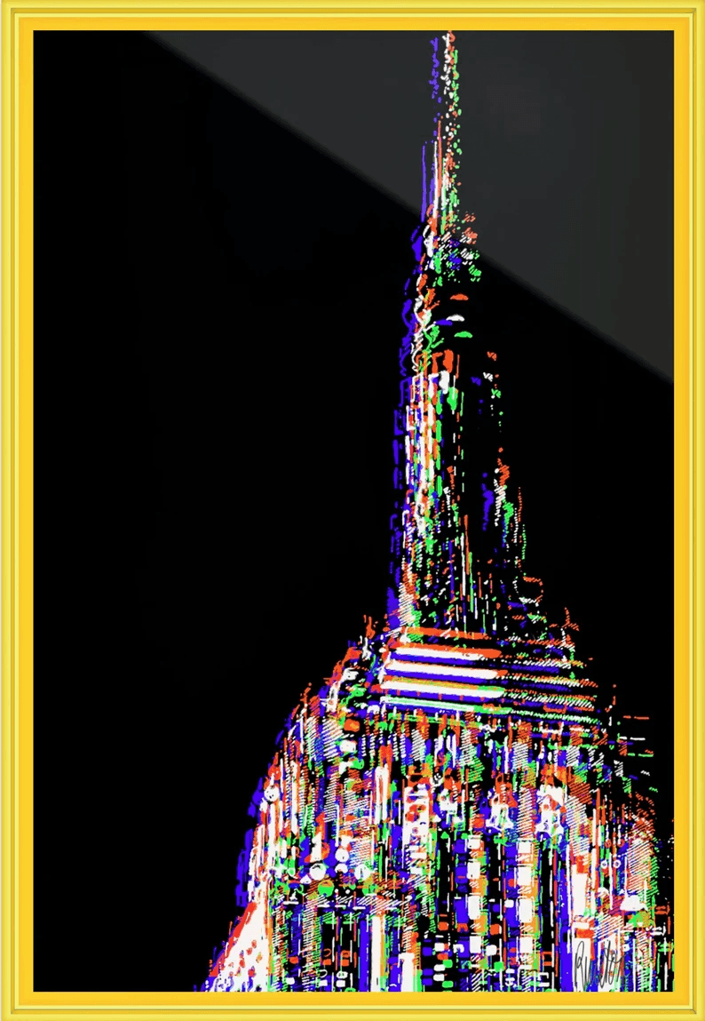 Empire State NY/ mehrfarbig/ Trendig neue Popup Rahmen mit Kunst vom Künstler/ Thema New York/ Limitiert/ mit Zertifikat/ 3 Größen