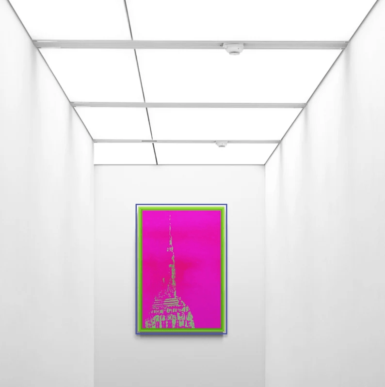 Empire State NY/ Pink/ Trendig neue Popup Rahmen mit Kunst vom Künstler/ Thema New York/ Limitiert/ mit Zertifikat/ 3 Größen