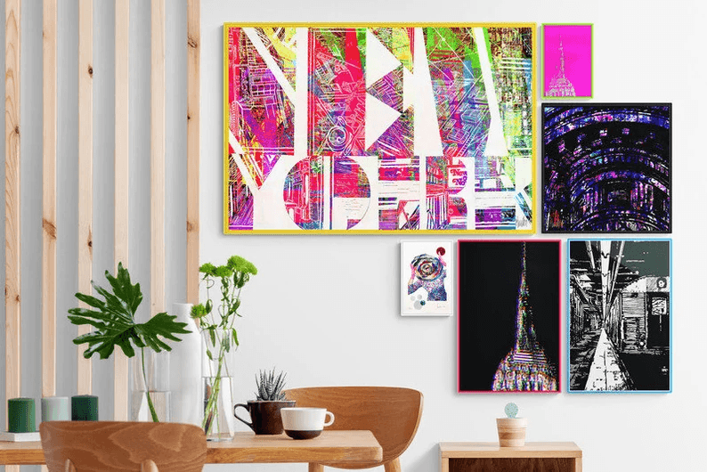 Empire State NY/ Pink/ Trendig neue Popup Rahmen mit Kunst vom Künstler/ Thema New York/ Limitiert/ mit Zertifikat/ 3 Größen