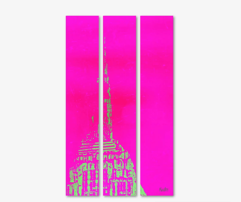 Empire State /Kunst vom Original auf ganz neue Art/auf Alu-Dibond/Thema New York/Hochwertiger Druck/Limitiert/mit Zertifikat/in 5 Größen