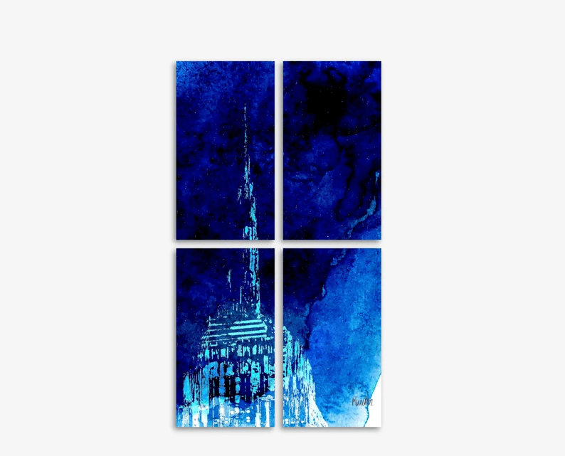 Empire State /Kunst vom Original auf ganz neue Art/auf Alu-Dibond/Thema New York/Hochwertiger Druck/Limitiert/mit Zertifikat/in 6 Größen