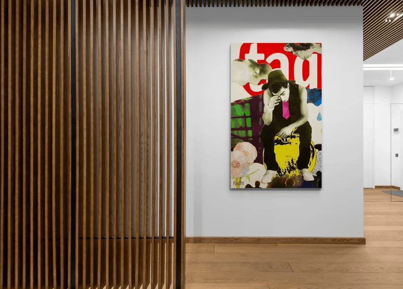 Fotodruck auf stabiler Holzplatte/Collage "Bad Days"/Mehrfarbig/Hochwertiger Druck v.Original/Limitiert/m. Zertifikat/Signiert/in 10 Größen