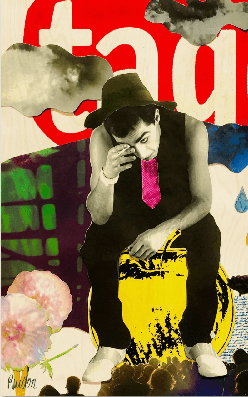 Fotodruck auf stabiler Holzplatte/Collage "Bad Days"/Mehrfarbig/Hochwertiger Druck v.Original/Limitiert/m. Zertifikat/Signiert/in 10 Größen