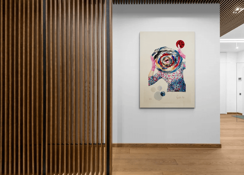 Fotodruck auf stabiler Holzplatte/Collage "Le Cris"/Mehrfarbig/Hochwertiger Druck v.Original/Limitiert/m. Zertifikat/Signiert/in 5 Größen