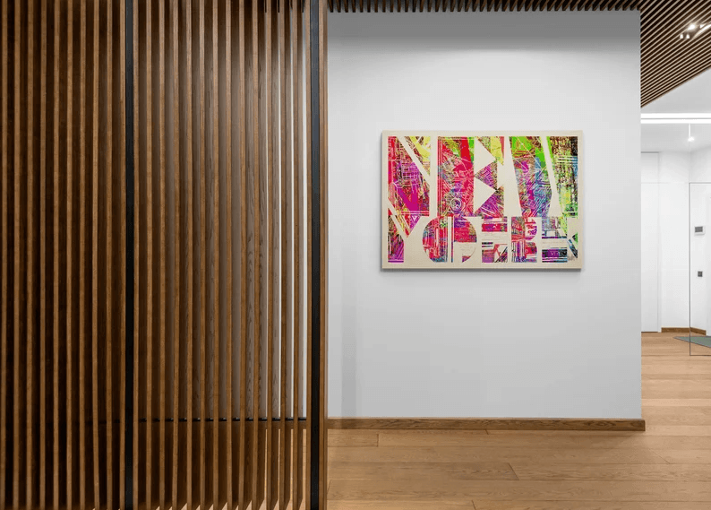 Fotodruck auf stabiler Holzplatte/New York Plakat/Mehrfarbig/Hochwertiger Druck v.Original/Limitiert/m. Zertifikat/Signiert/in 10 Größen