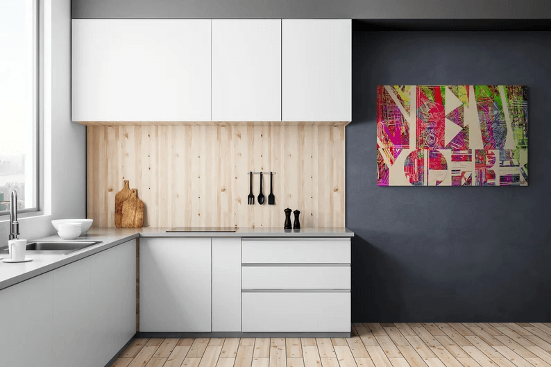 Fotodruck auf stabiler Holzplatte/New York Plakat/Mehrfarbig/Hochwertiger Druck v.Original/Limitiert/m. Zertifikat/Signiert/in 10 Größen