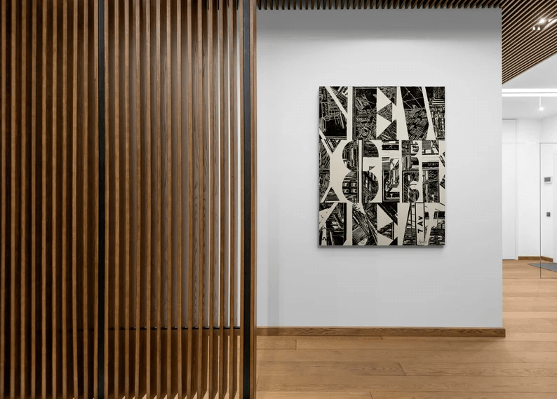 Fotodruck auf stabiler Holzplatte/New York Plakat/Schwarz/Hochwertiger Druck v.Original/Limitiert/m. Zertifikat/Signiert/in 10 Größen