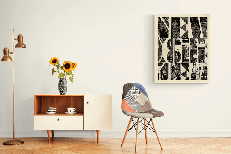 Fotodruck auf stabiler Holzplatte/New York Plakat/Schwarz/Hochwertiger Druck v.Original/Limitiert/m. Zertifikat/Signiert/in 10 Größen