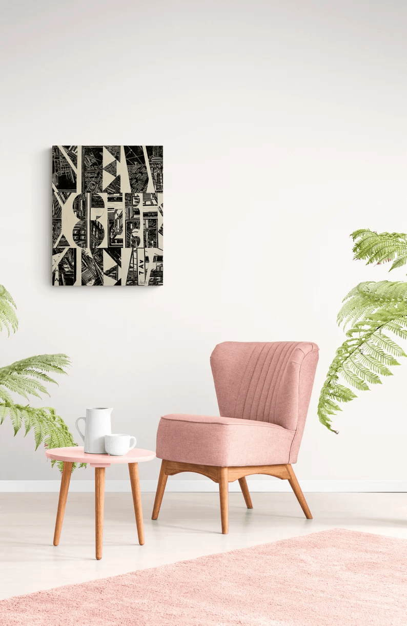 Fotodruck auf stabiler Holzplatte/New York Plakat/Schwarz/Hochwertiger Druck v.Original/Limitiert/m. Zertifikat/Signiert/in 10 Größen