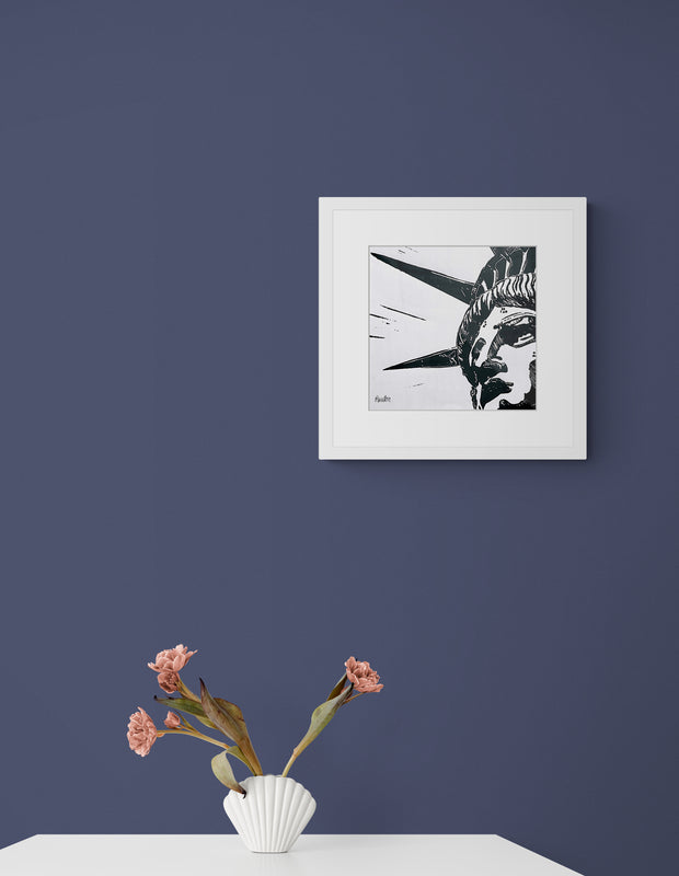 New York City Ausschnitt der berühmten "Lady Liberty" der Freiheitsstatue als Original in hochwertigem Druck - ein absolutes Highlight für New York Fans! Farb-Druck, Carbon-Black, vom Künstler signiert und zertifiziert