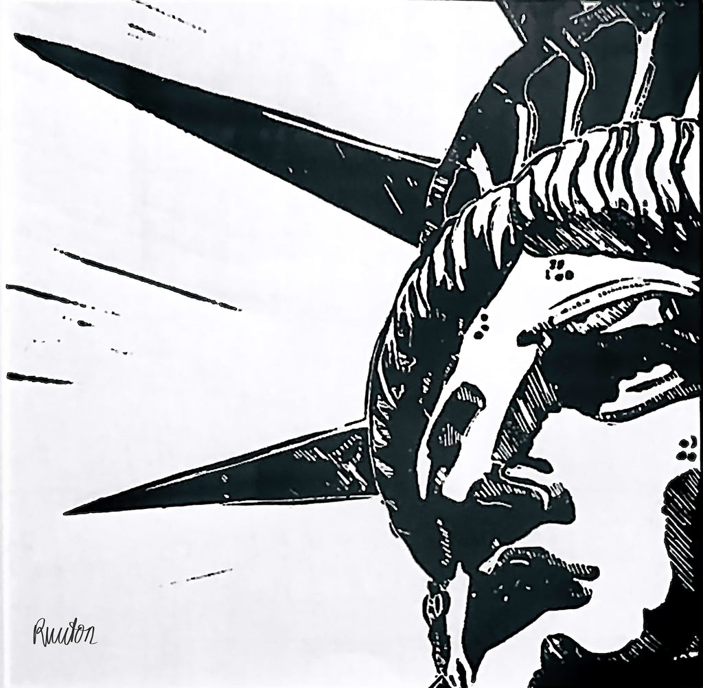 New York City Ausschnitt der berühmten "Lady Liberty" der Freiheitsstatue als Original in hochwertigem Druck - ein absolutes Highlight für New York Fans! Farb-Druck, Carbon-Black, vom Künstler signiert und zertifiziert