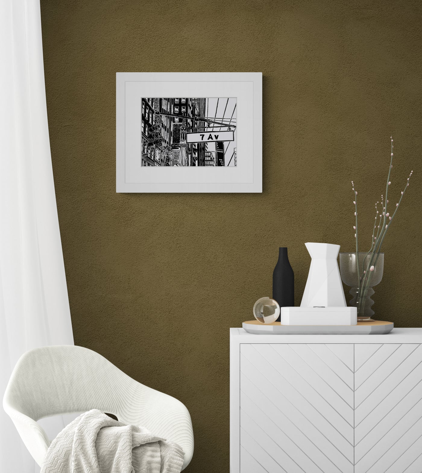 New York City Ausschnitt der 7th Avenue als Original in hochwertiger Druckqualität - ein absolutes Highlight für New York Fans! Schwarzfarbener Druck auf Zerkall hingeschöpftem Papier inkl. Wasserzeichen, vom Künstler signiert und Zertifiziert.