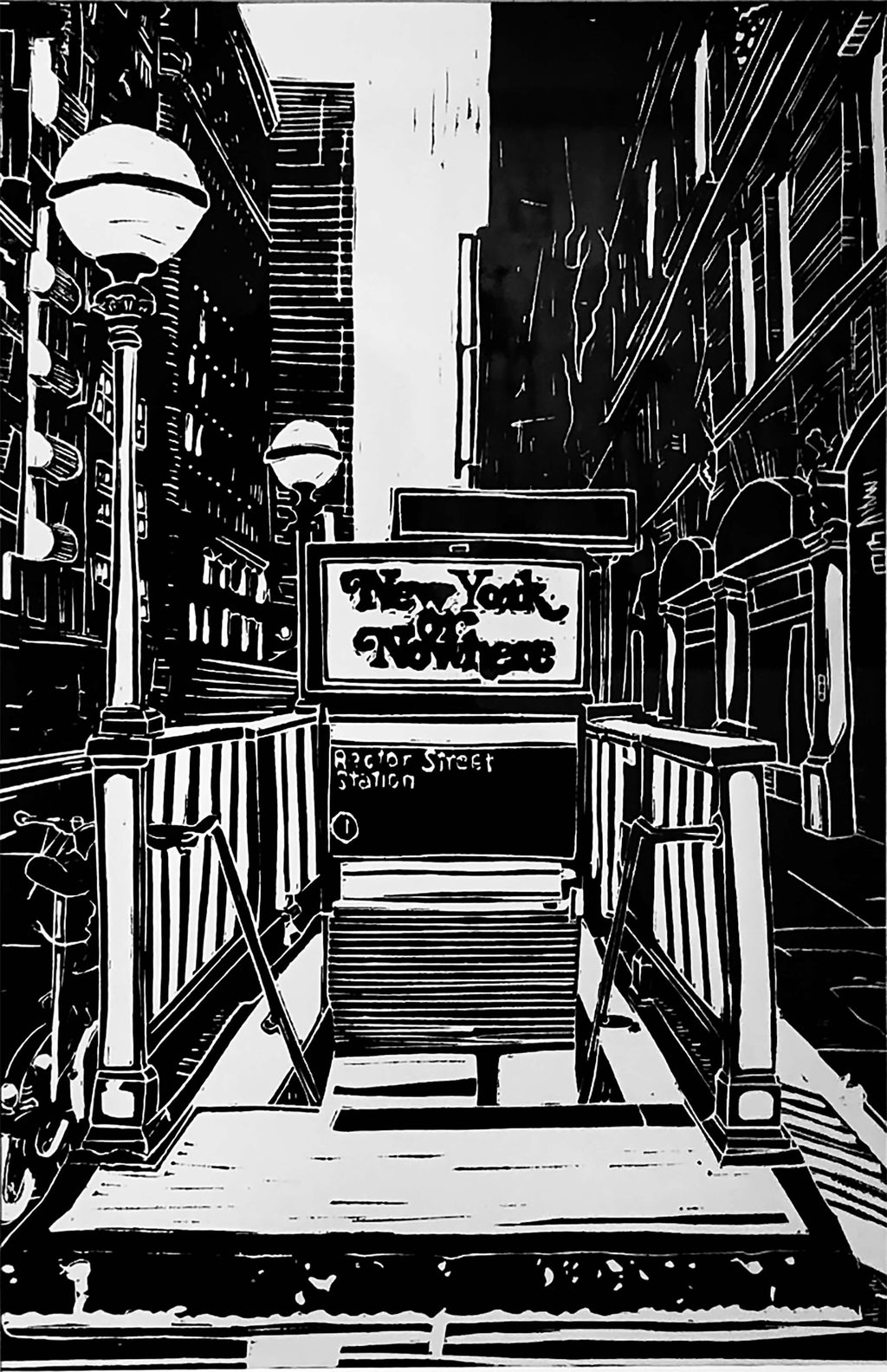 New York City Motiv "New York or Nowhere" als Original in hochwertiger Druckqualität - ein absolutes Highlight für New York Fans! Schwarzfarbener Druck auf Zerkall hingeschöpftem Papier inkl. Wasserzeichen, vom Künstler signiert und Zertifiziert.