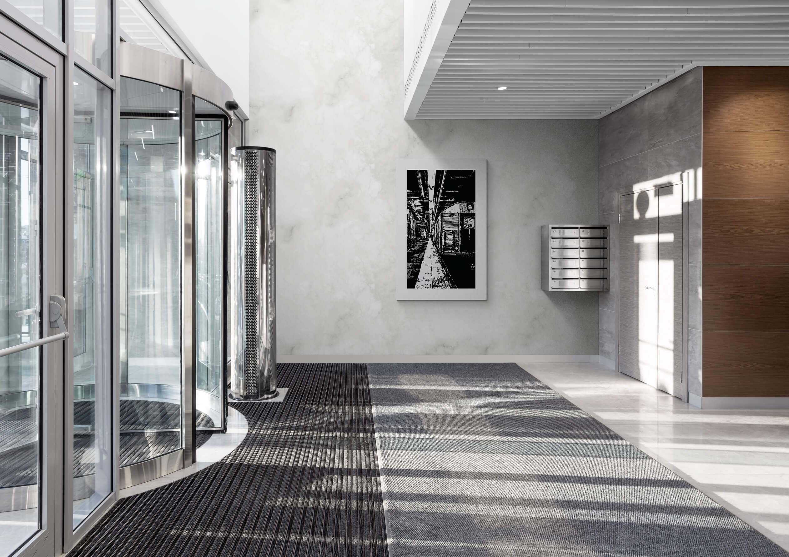 Poster New York City Underground Subway in hochwertiger Druckqualität - ein absolutes Highlight für New York Fans! Schwarzfarbener Druck auf weissem Hahnemühle Papier, vom Künstler signiert und Zertifiziert. In 6 Grössen erhältlich.