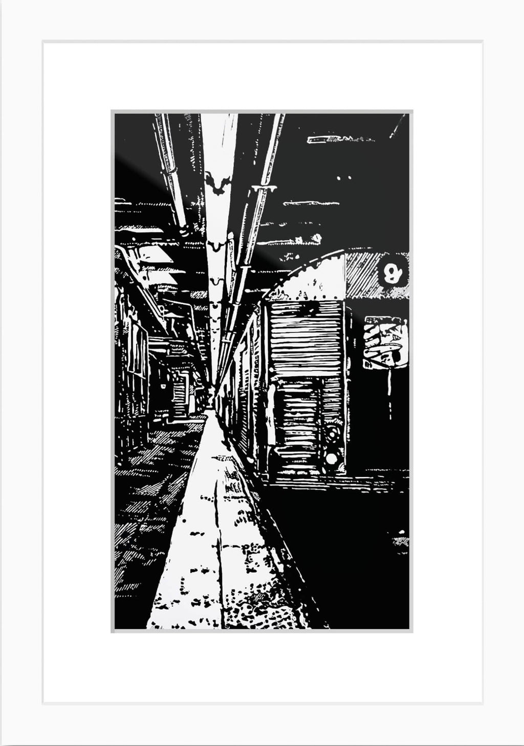 New York City Underground Subway als Original in hochwertiger Druckqualität - ein absolutes Highlight für New York Fans! Schwarzfarbener Druck auf Zerkall hangeschöpftem Papier inkl. Wasserzeichen, vom Künstler signiert und Zertifiziert.